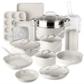 Granitestone Ceraluxe 20 Pc Ceramic Cookware Set Nonstick, Complete Pots and Pans Set Non Stick with 5 Pc Bakeware Set, Deep Frying Pan Set, & Steamer, Non Toxic PFOA Free, Oven & Dishwasher Safe