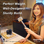 Meykers Meat Tenderizer Mallet | Dishwasher Safe | All 304 Stainless Steel | Perfect Weight | Meat Hammer Pounder Flattner Beater | for Steak Beef Chicken Pork | Kitchen Tool for Cooking