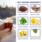 Organic Rooibos Tea Pods for Keurig with Lemon, Mint, Licorice - Unsweetened Decaf Tea for K Cup Brewing - Cold Be Gone by Teavity (12 Tea Pods)