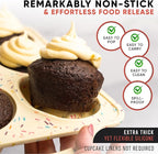 BAKE BOSS Confetti Silicone Jumbo Muffin Pan 6 Cup–Non-Stick Cupcake Pans for Baking, Heavy-Duty Large Silicone Muffin Pans for Baking, BPA-Free, Easy-Release, Oven & Dishwasher Safe