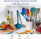 GIR: Get It Right 10-Piece Silicone Ultimate Kitchen Utensil Set – Spatulas, Ladle, Flip, Spoons, Whisk, Peeler & Spoonula – Nonstick, Non-Toxic, Heat-Resistant – Madrid