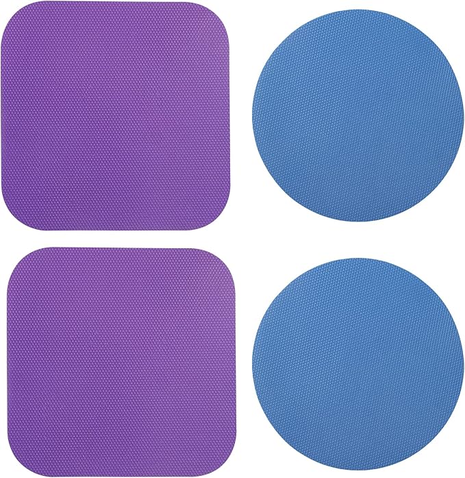 LUTER 4pcs Jar Opener, Rubber, Multi-function Silicone Bottle Opener for Seniors with Weak Hands Lid Cap Gripper Pads Kitchen Coasters Gadgets(Blue, Purple)