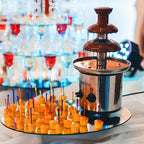 Total Chef 3 Tier Chocolate Fountain - Electric Fondue Machine, 1.5 lbs Capacity, Melts Hot Dark Dipping Chocolate for Party, Wedding & Events, Stainless Steel