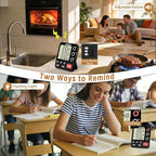 FCXJTU Digital Dual Triple Kitchen Timer, 3-Channel Magnetic Countdown Timer for Cooking, Large Display Stopwatch Multi Food Classroom Timer Loud Alarm for Seniors Teachers Battery Included (Black)