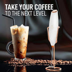 Zulay Kitchen Executive Series Luxury Gift Milk Frother with 4 Duracell Batteries – Handheld Electric Foam Maker for Coffee, Lattes & Hot Chocolate – Deluxe Finish, Ultimate Gift for Coffee Lovers