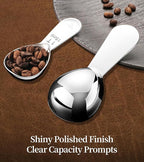Ugotit Coffee Scoop for Ground Coffee, 1 Tablespoon Short Handle 304 Stainless Steel, Precise Measuring Spoon, Fits Canisters & Protein Powder Containers