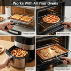 2 Pcs Air Fryer Convection Toaster Oven Tray Extractor, Oven Rack Pull Tool, Grills Extractor Clip with Ergonomic Handle, Heat Resistant Oven Tray Handle for Quickly Removing Trays and Grills