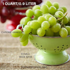 Reston Lloyd, 1 Quart Powder Coated Steel Kitchen Strainer Basket for draining Pasta, Vegetable and Fruit, Chrome Handles and Wide Stable Base, Pink