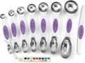 Spring Chef Stainless Steel Magnetic Measuring Spoons Set of 8 with Leveler, Nesting Metal Teaspoon & Tablespoon Measuring Spoons for Food, Heavy Duty Kitchen Gadgets for Baking & Cooking - Orchid
