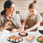 Musubi Press Mold Kit, 2 Pack Clear Musubi Maker with Stainless Steel 304 Luncheon Meat Slicer for SPAM (Clear)