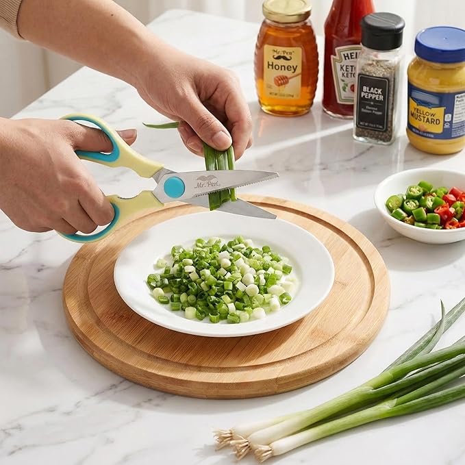 Mr. Pen- All Purpose Kitchen Shears with Protective Sheath, 2pcs, 8 Inch, Dishwasher Safe, Stainless Steel Food Scissors with Micro-Serrated Blades, Soft Grip, Durable Utility Kitchen Shears