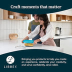 Libbey Baker’s Premium 3 Piece Glass Baking Dish Set, Stackable, Space Saving Casserole Dish with Lid Set, Baking Glassware for Casseroles, Desserts