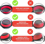 Red Kitchen Strainer Colander Set - 2 PCS Silicone Food Strainers for Kitchen Collapsible Colander with Plastic Handles for Pasta and Spaghetti Multifunctional
