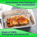 IDL Packaging Full Size Aluminum Steam Table Pans with Lids - Deep, 21" x 13" x 3" (Pack of 10) - Disposable Foil Pan for Grilling, Roasting, BBQ, Cooking, Baking, Freezing