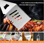18-Piece BBQ Grill Accessories Set | Ultimate Grilling Tools for Men - Heavy Duty Stainless Steel BBQ Utensils Kit with Aluminum Case & Grill Brush for Dad (18pcs)