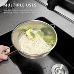 Metal Fine Mesh Strainer and Colander for Kitchen with Handle, Stainless Steel Pasta Strainer/Kitchen Funnel/Collander/Sifter for Strain/Wash Vegetables, Fruits, Spaghetti, Rice (10.2＂)