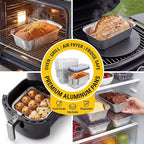 60 Pack Disposable Foil Loaf Pans with Lids Combo Set,30 Pack 8.7x4.6x2.5 Aluminum Loaf Pans & 30 Pack 8x4.3x2 Aluminum Bread Pan For Baking Cakes Bread Meat.
