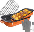 Roasting Pan for Oven with Rack 6-Piece Rectangular Lasagna Baking Dish Set 14&17 Inch, High Temperature Resistance Oven Dishwasher Safe Non-Stick Turkey Ham Roaster Gift for Mom Enamel Bakeware