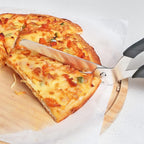 Asdirne Pizza Scissors, Pizza Cutter with Ultra Sharp Detachable Blade and Ergonomic Soft Grip, 10.3Inch, Black&Grey
