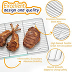 Baking Sheet Pan Set of 8, CEKEE Stainless Steel Cookie Sheets for Baking with Cooling Rack, Small/Quarter/Jelly Roll Pans, 9/10/12/16 Inch, 0.8mm Thick Heavy Duty & Non Toxic & Easy Clean