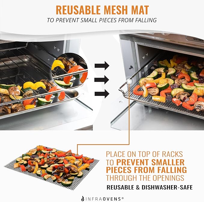 Toaster Oven Air Fryer Reusable Mats Accessories 10 x 12, Compatible with Cuisinart, Breville, Black and Decker + More, Non-Stick, Easy Clean, Food Safe Oven Liner Replacements for Parchment Paper