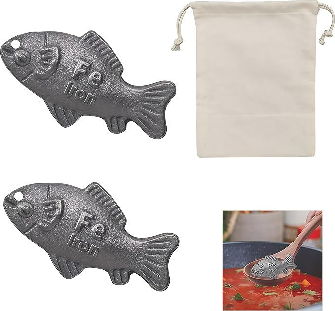 2 Pcs Iron Fish Cooking Tool, Lucky Iron Fish For Iron Deficiency, Natural Iron Supplement To Support Iron Levels For Vegans,Iron Fish For Cooking Great Gift