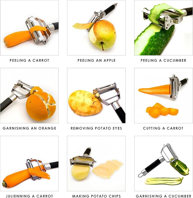 Deiss PRO Dual Julienne Peeler & Vegetable Peeler and Deiss PRO Lemon Zester & Heavy Duty Cheese Grater