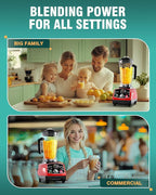 WantJoin Professional Blender, ETL listed 68oz Commercial Blender for kitchen Max 1800W High Power Home and Commercial with Timer, Smoothie Maker 2200ml for Crushing Ice, Frozen Dessert, Soup,fish