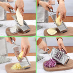 Suuker 4 in 1 Vegetable Cutter with Cheese Grater, Carrot Grater, Cabbage Shredder, Stainless Steel Mandoline Slicer for Kitchen