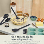 bella 5-Piece Kitchen Tool Set with Magnetic Rack, Silicone, Turner, Spoon, Slotted Spoon, Spatula, Utensil Holder, Magnetic Holder, Non-toxic*, Food-grade, Heat safe to 425°F, Dishwasher Safe, Slate