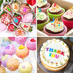 5 PCS Silicone Letter Molds, Non-Stick Number Heart Rose Flower Fondant Molds for Chocolate, Candy, Cake Decoration, Cupcake Topper