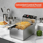 Electric Deep fryer Single Tank Deep Fryer with Basket Capacity 10L Electric Countertop Fryers with 60 Minute Timer for Home Kitchen and Restaurant