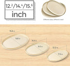 theterra Ceramic Serving Platter, 15.6"/14.4"/12.2" Oval Serving Dishes for Entertaining, Oven Safe, Microwave Safe, Serving Plates Set of 3 for Wedding, Party, Turkey, Cappuccino