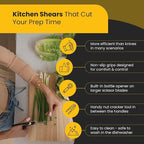Heavy Duty Kitchen Shears With Sharpener - Lifetime Replacement Warranty* - Multipurpose Stainless Steel Scissors for Food - Sharp Food-Grade Kitchen Scissor for Meat, Seafood, Poultry - 4 Piece Set