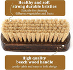Vegetable Brush Set - 2 Pack, Potato Scrubber, Carrot, Corn & Mushroom Brush with Wood Handle