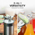 Zulay Kitchen Heavy Duty Stainless Steel Can Opener Manual with Bottle Opener - Rust Proof Manual Can Opener With Turn Knob & Comfy Soft Grip Handles - Pistachio
