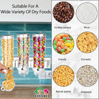 Food Dispenser Wall Mounted Grain Dispenser, Cereal Dispenser with Cup, Dry Food Dispenser Wall Mounted Triple Cereal Dispenser, Candy Dispenser Grain Dispenser for Kitchen Store Nut Coffee Beans 4.5L