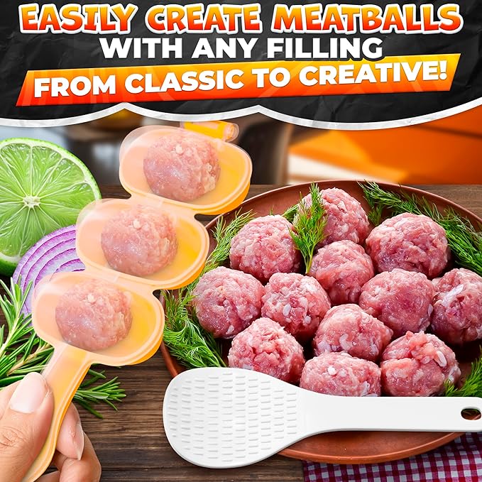 Rice Ball Mold Set – 2 Pack Easy Rice Ball Maker Mold, Sushi & Onigiri Maker with Paddle Spoon for Temari Sushi, Yaki-Onigiri, Omusubi – Three-Ball Molds for Bento, Snacks & Creative Meal Presentation