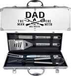Dad Gifts, Christmas Dad Gifts from Daughter Son Heavy Duty Grilling Accessories Kit for Backyard BBQ, Birthday Present for Him Thick Stainless Steel Grill Utensils with Non-Slip Handle Tool Grill