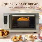 KITESSENSU Carbon Steel Pullman Loaf Pan with Lid, 1 lb Dough Capacity, Black, Non-Stick, Bread and Toast