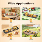 26" Large Electric griddle 1500W Teppanyaki Table Top Grill Griddle with Nonstick Surfaces & Adjustable 5 Temperature Setting for Indoor/Outdoor Use