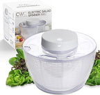 COOK WITH COLOR Electric Salad Spinner, Round 4.5L Capacity – Fast Drying & Easy Spin for Fresh Greens, Goat/Mink