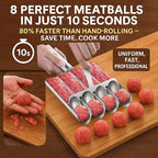 4-in-1 Meatball Maker Tool, 304 Stainless Steel Meatball Scoop & Mold, Makes 4 Uniform Meatballs at Once, Nonstick Release, Dishwasher Safe, for Pasta, Soup, Meal Prep & Party Appetizers