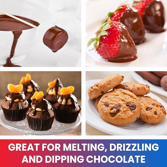 Total Chef Single Pot Chocolate Melter - Electric Candy Melting Hot Fondue Pot With 32+ Accessories, Serving 1 cup Dark or White Melted Chocolate For Dipping Party Desserts, 8.8 Oz (250 g) Capacity