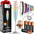 Zulay Kitchen Powerful Milk Frother Wand With 4 AA Duracell Batteries - Ultra Fast Handheld Drink Mixer - Electric Whisk Foam Maker for Coffee, Lattes, Cappuccino, Matcha & Creamer - Cupcake