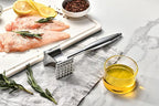 Heavy Duty Meat Tenderizer Tool, Stainless Steel Mallet & Kitchen Hammer Pounder, Mirror Polished Double Sided Tenderizing Mallet for Chicken, Steak & Beef - Dishwasher Safe