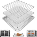 Toaster Oven Replacement Parts Accessories for Gourmia GTF7655 GTF7350 GTF7460, 3 IN 1 Tray Basket Rack Kit for Gourmia Digital Toaster Oven Air Fryer 17 Cooking Presets French Door 1700W 24L