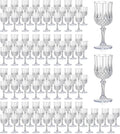 XUWAIDSGN 7oz Plastic Vintage Wine Glasses Drinking Glasses Unbreakable Wedding Glassware Crystal Water Goblets Reusable Drinkware Vintage Champagne Flutes (100, Clear)
