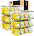 Utopia Home Tea Bag Organizer - Stackable Tea Bag Storage Organizer with Clear Top Lid- Tea bag holder For Counter tops, Kitchen Cabinets, Pantry, Sweeteners (Clear, Pack of 6)