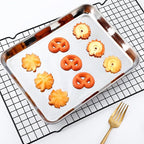 Baking Sheet Pan Set of 4, Stainless Steel Toaster Oven Pans, Small Cookie Sheet,Metal Baking Pan Oven Tray, Easy Clean & Dishwasher Safe, Mirror Surface(10 x 8 x 1 inches